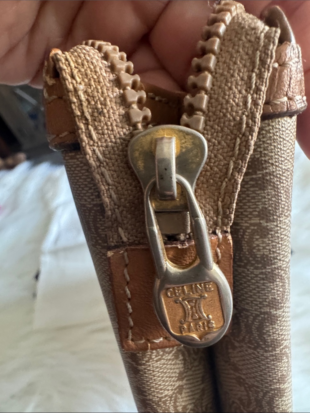 Vintage Celine Tan Macadam Pouch - Picture 7 of 7